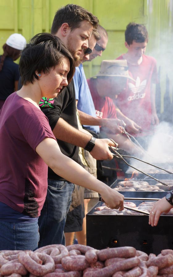 Cooking at a fun day for the community