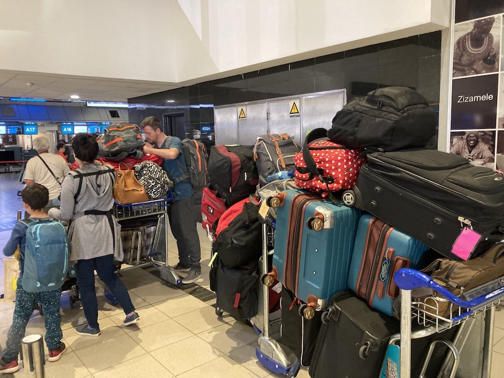 family travel - lots of luggage